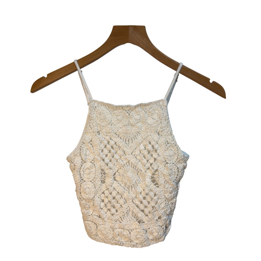Love On A Hanger Crochet Halter Crop Top | Boho Festival Coastal Summer